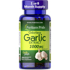 Puritan's Pride Premium Odorless Garlic 1000 Milligrams 250 softgels front view bottle for heart health support