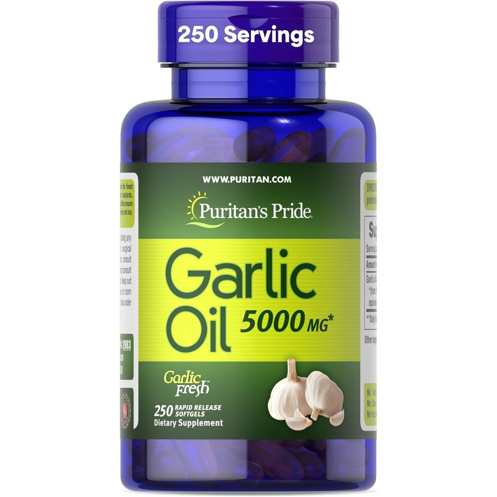 Puritan's Pride Garlic Fresh 5000mg bottle front view heart health supplement India