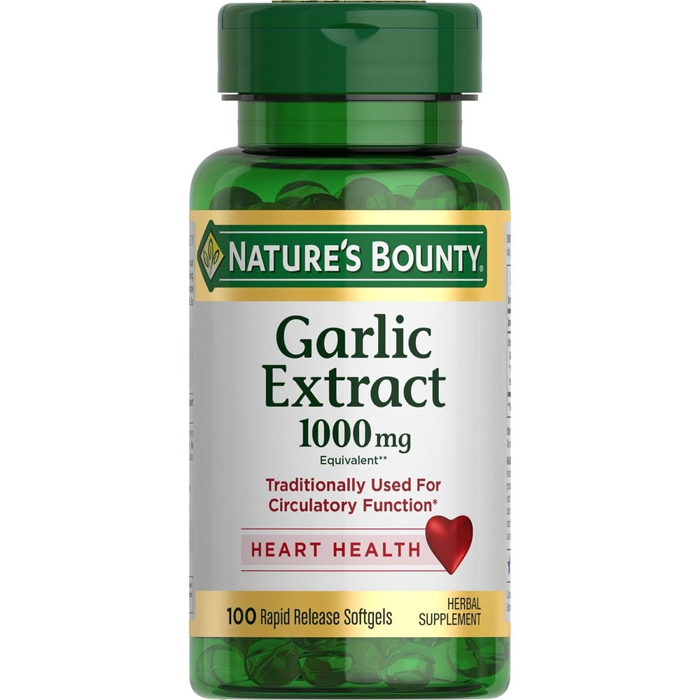 Nature's Bounty Odourless Garlic Extract front bottle view