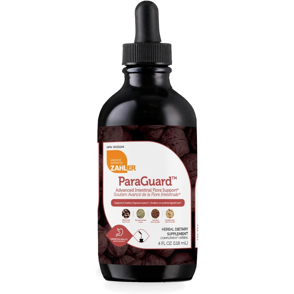 Zahler ParaGuard Liquid Drops front view bottle for advanced intestinal flora support.