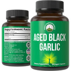 Peak Performance Aged Black Garlic capsules front view bottle for immune support