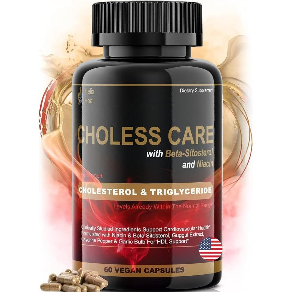 Helix Heal Cholesterol and Triglycerides Support front bottle view for heart health