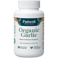 Pattern Wellness Odorless Organic Garlic bottle front view showing capsule count for cardiovascular health supplement