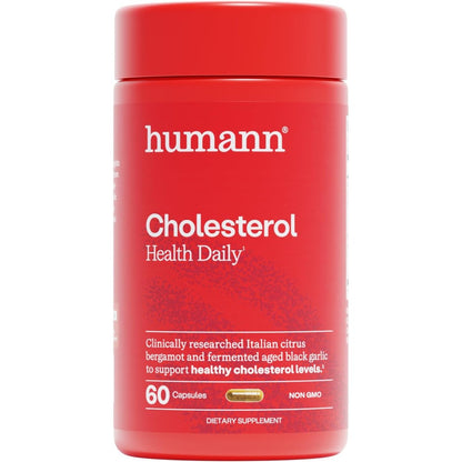 HumanN Cholesterol Health Daily front view bottle of plant based heart health supplement