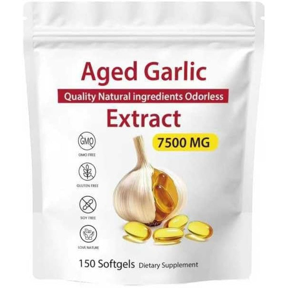 OYB Aged Garlic Extract 7500mg 150 softgels bottle front view for immune defense