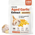 OLELON Aged Garlic Extract 8500mg front view of the premium supplement bottle packaging for heart health