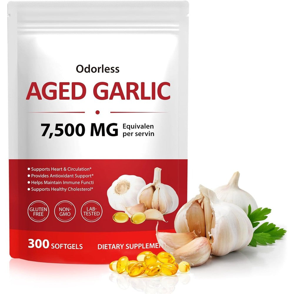 LTQXGT Garlic Oil 300 Softgels front view bottle for cardiovascular health
