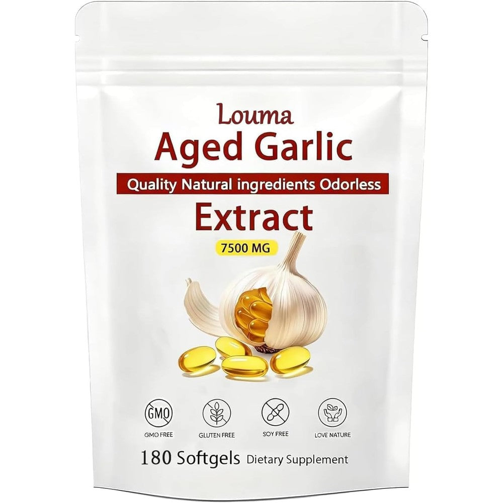 EILTEAU Gengyve Louma Aged Garlic Extract 180 softgels front view pouch packaging