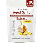 LUMINE Aged Garlic Extract 7500mg 300 softgels front view pouch packaging organic wellness supplement