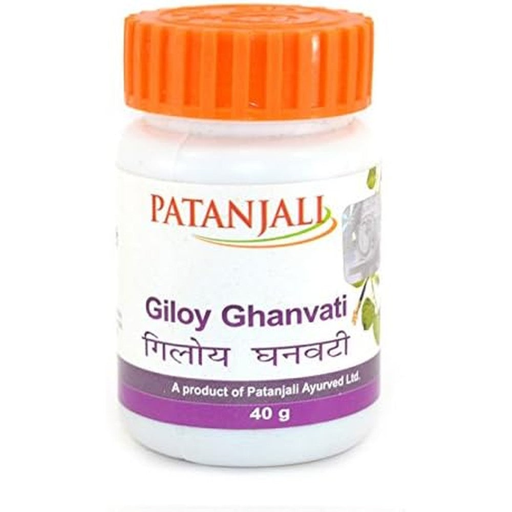 Sallyashop Baba Ramdev Divya Giloy Ghanvati sixty tablets bottle front view for natural immunity support.