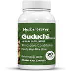 HerbsForever Guduchi 800mg 90 vegetarian capsules bottle front view showing international packaging