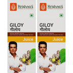 Krishna's Herbal & Ayurveda Giloy Juice front view showcasing the packaging for immunity booster juice.