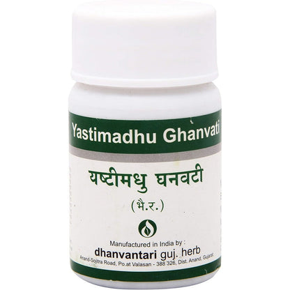 Dhanvantari Yastimadhu Ghanvati pack of 4 front view ayurvedic respiratory supplement