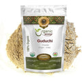 Organic Way Guduchi Powder 16 Ounce resealable bag front view containing authentic organic giloy supplement.