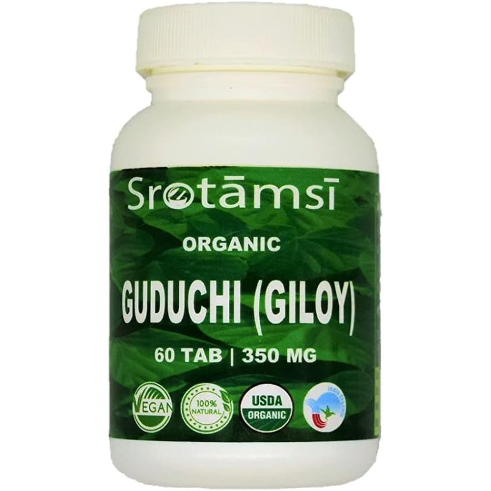 Rosevilla Organic Guduchi Giloy Immunity Supplement 180 Tablets front view showcasing natural immunity booster benefits.