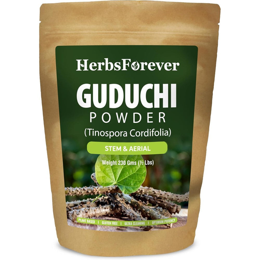 Herbsforever Guduchi Powder 230g container front view for natural immune support