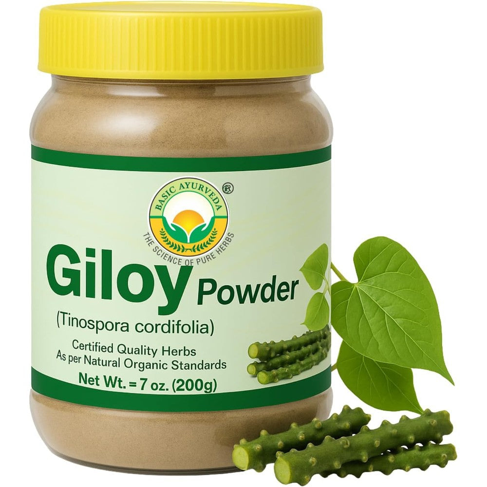 Basic Ayurveda Giloy Guduchi Powder 200g front packaging