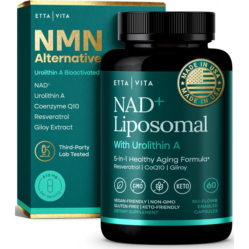 Etta Vita Liposomal NAD supplement front view bottle for premium anti aging support