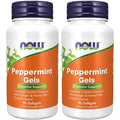 NOW Foods Peppermint Gels front view bottle packaging for digestive support