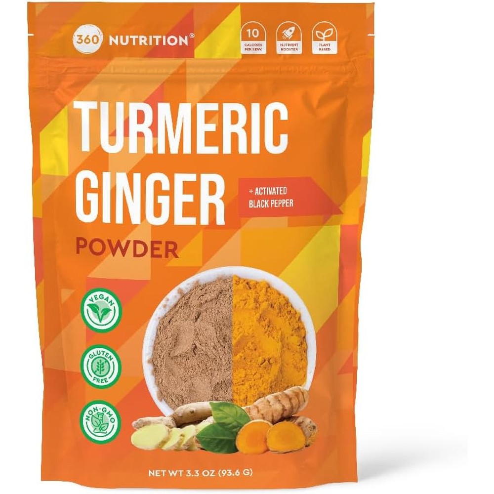 360 Nutrition Turmeric Ginger Root Powder pouch front view authentic USA imported supplement