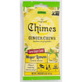 Chimes Ginger Chews Meyer Lemon front view package containing individually wrapped authentic vegan ginger candies.