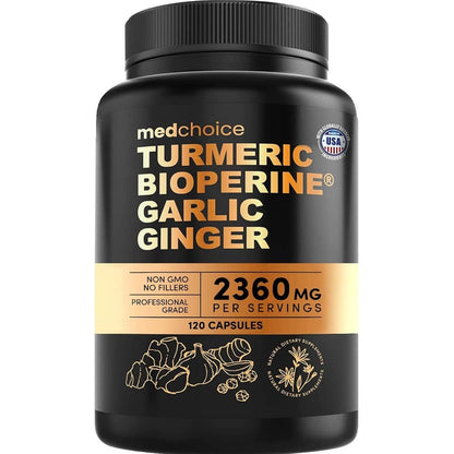MedChoice 4 in 1 Turmeric Joint Support front view bottle showing 120 capsules label.