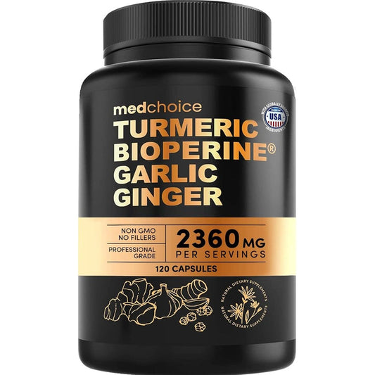 MedChoice 4 in 1 Turmeric Joint Support front view bottle showing 120 capsules label.