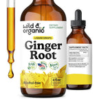 Wild And Organic Ginger Root Extract Drops front view bottle for digestive health support