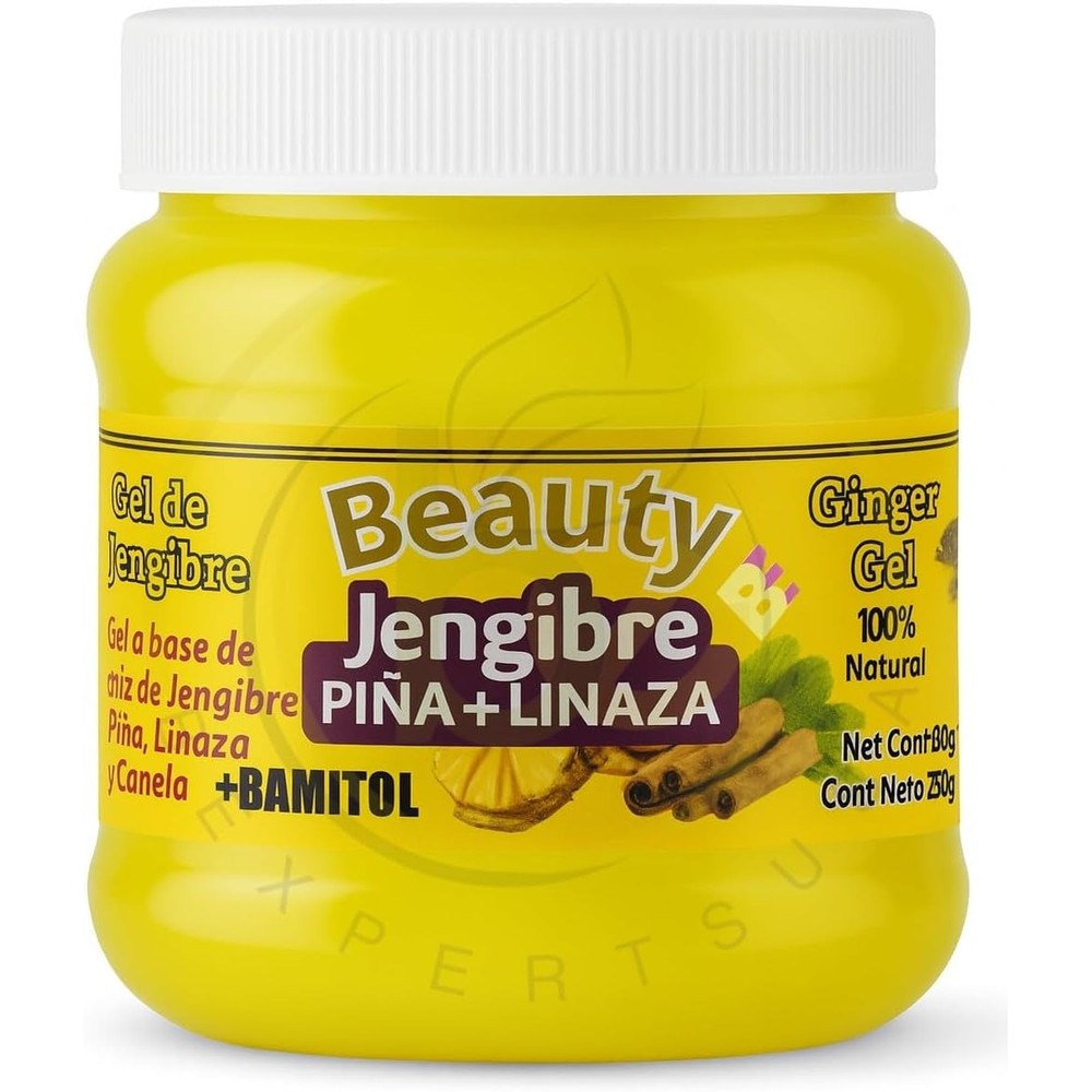 B-Experts Ginger Gel front view of 250 grams jar for skin firming