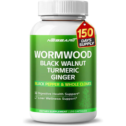 NESSARIT Wormwood 8700mg bottle front view showing high potency herbal supplement details for digestive health.