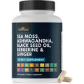BioSchwartz Sea Moss Ashwagandha Black Seed Oil 120 capsules front bottle view
