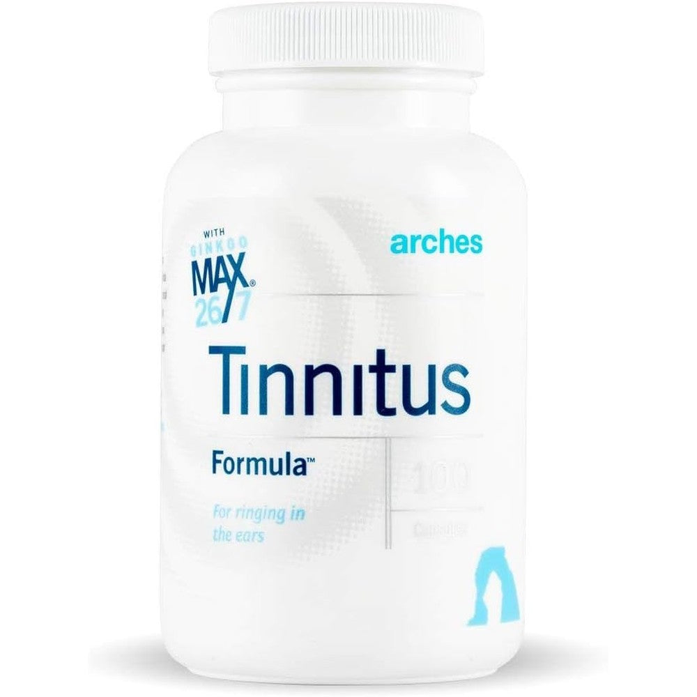 Arches Tinnitus Formula 100 capsules front view showing the packaging labels.
