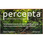 Percepta Plant Based Memory Support 60 veg capsules front view bottle for brain health.