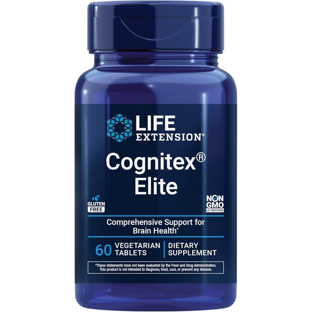 Life Extension Cognitex Elite Brain Health Formula front view bottle for memory support