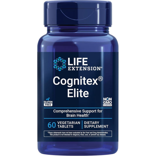 Life Extension Cognitex Elite Brain Health Formula front view bottle for memory support
