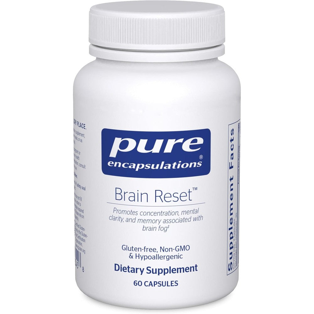 Pure Encapsulations Brain Reset front view bottle for mental clarity