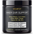 VEGATOT Inner Ear Vertigo Support supplement bottle front view for dizziness relief
