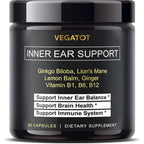 VEGATOT Inner Ear Vertigo Support supplement bottle front view for dizziness relief