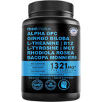 MedChoice 12 in 1 Nootropic Brain Supplement front view bottle for memory focus