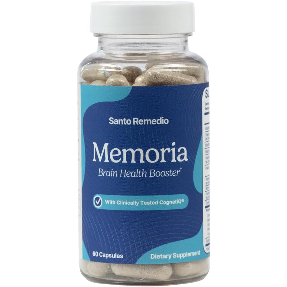 Santo Remedio Memoria Cognitive Support 60 veggie capsules front bottle view