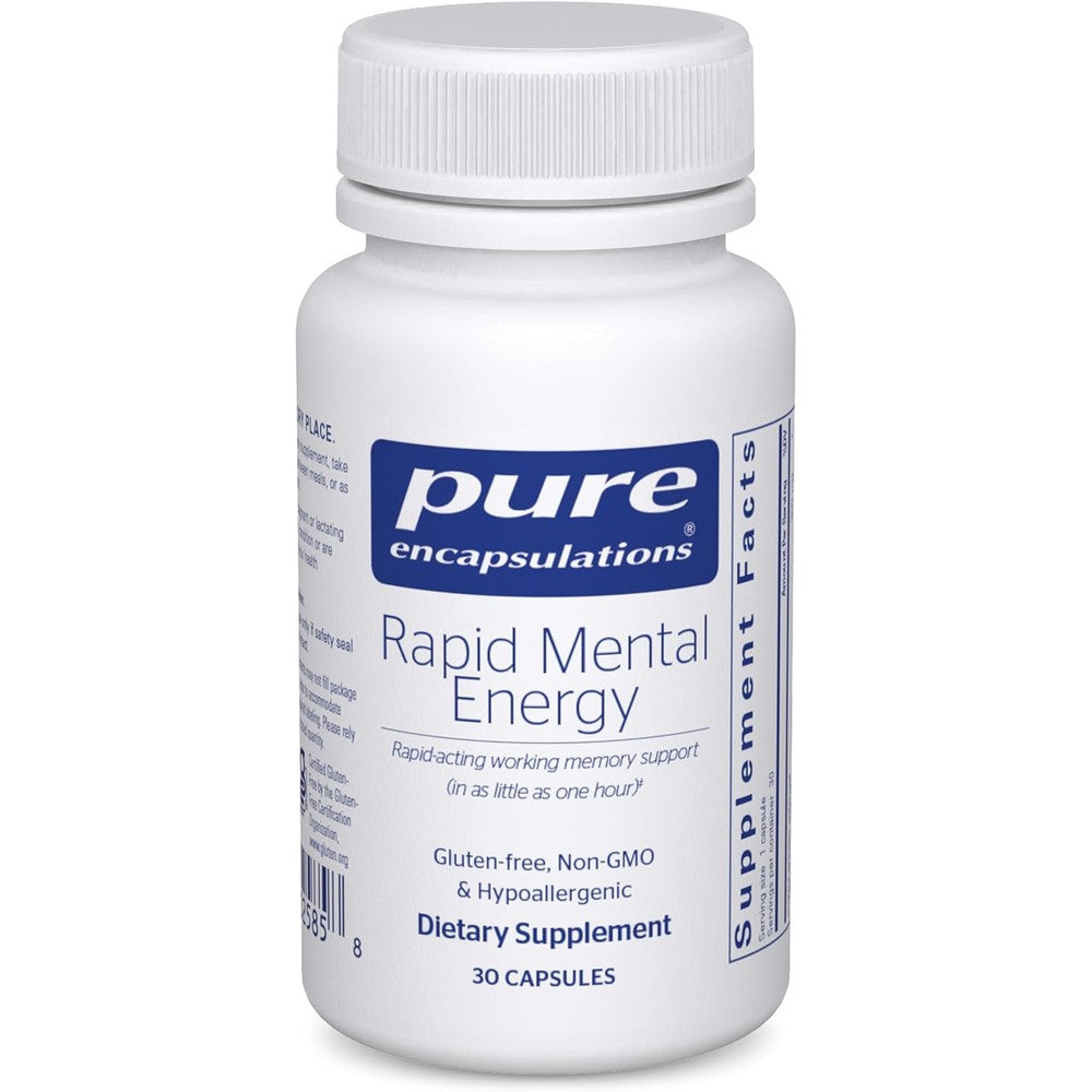 Pure Encapsulations Rapid Mental Energy bottle front view for cognitive focus