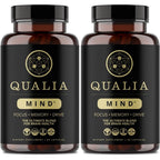 Qualia Life Sciences Qualia Mind Premium Brain Nourishment 32 capsules bottle front view showing product labels