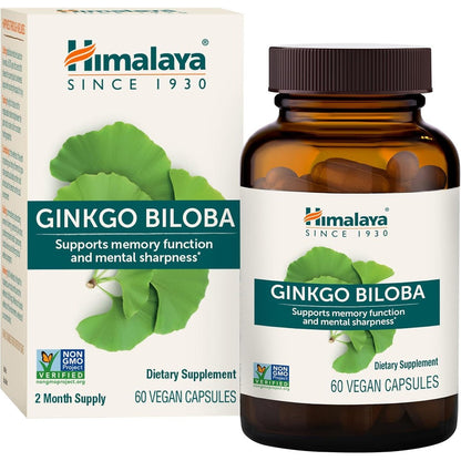 Himalaya Ginkgo Biloba 120mg bottle front view for cognitive health support.