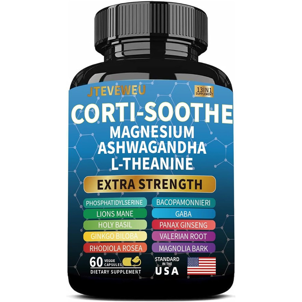 JTEVEweu Corti Soothe Stress Relief Magnesium Glycinate bottle front view