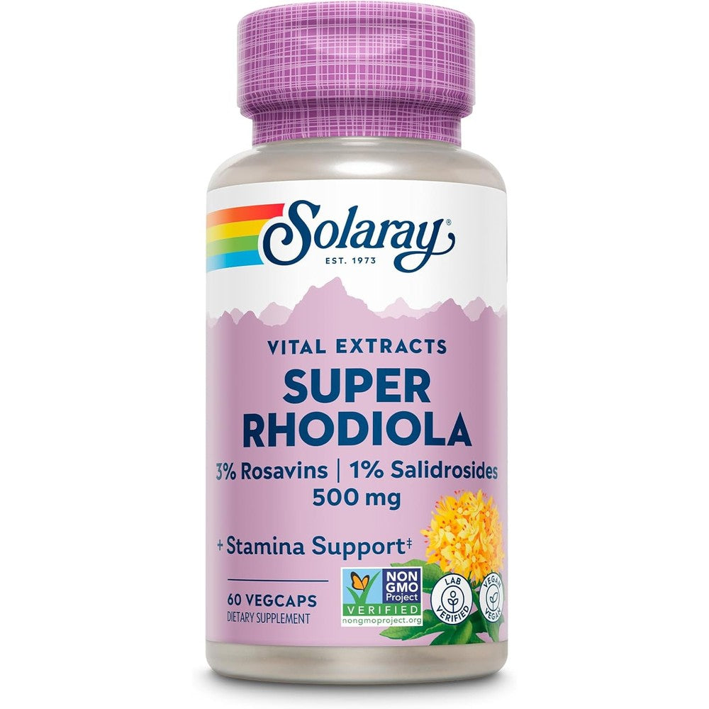 Solaray Super Rhodiola Rosea Root Extract 500mg front view