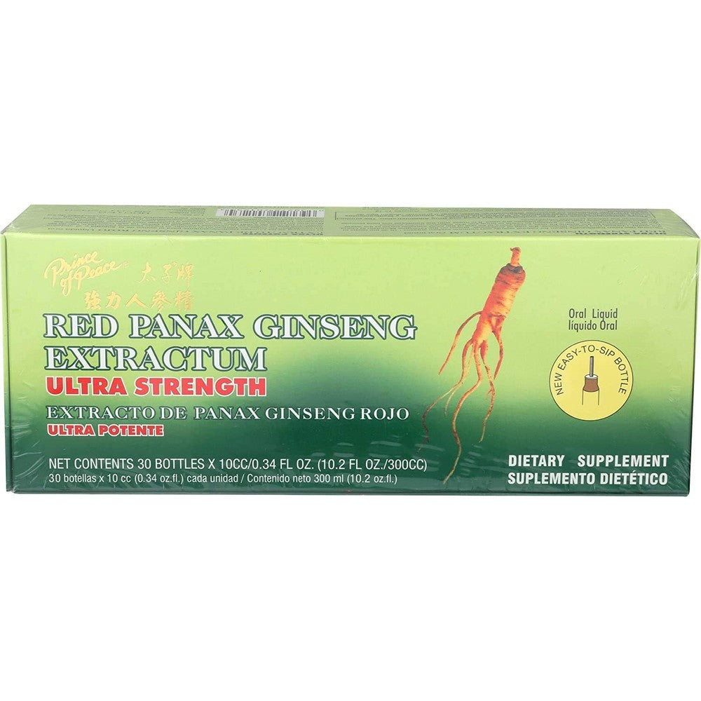 Prince of Peace Red Panax Ginseng Extractum Ultra Strength box and liquid vial