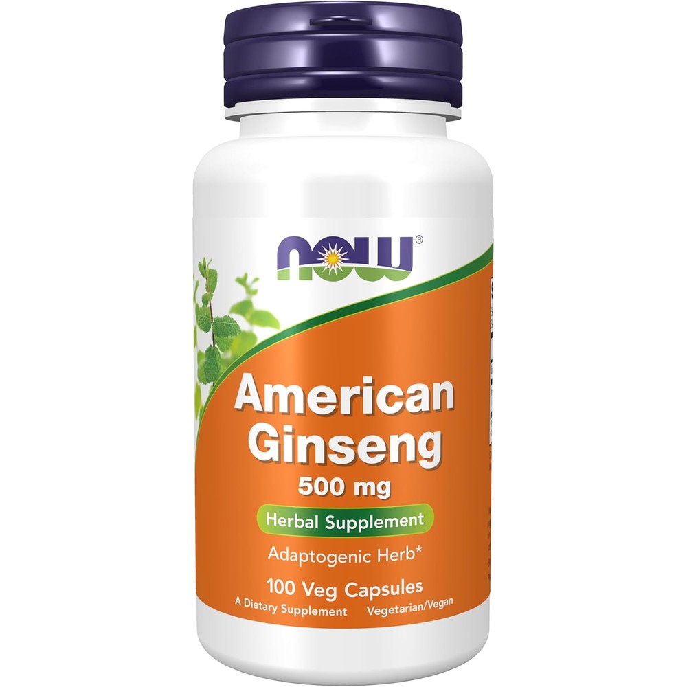 Now Foods American Ginseng 500 Milligrams front view bottle