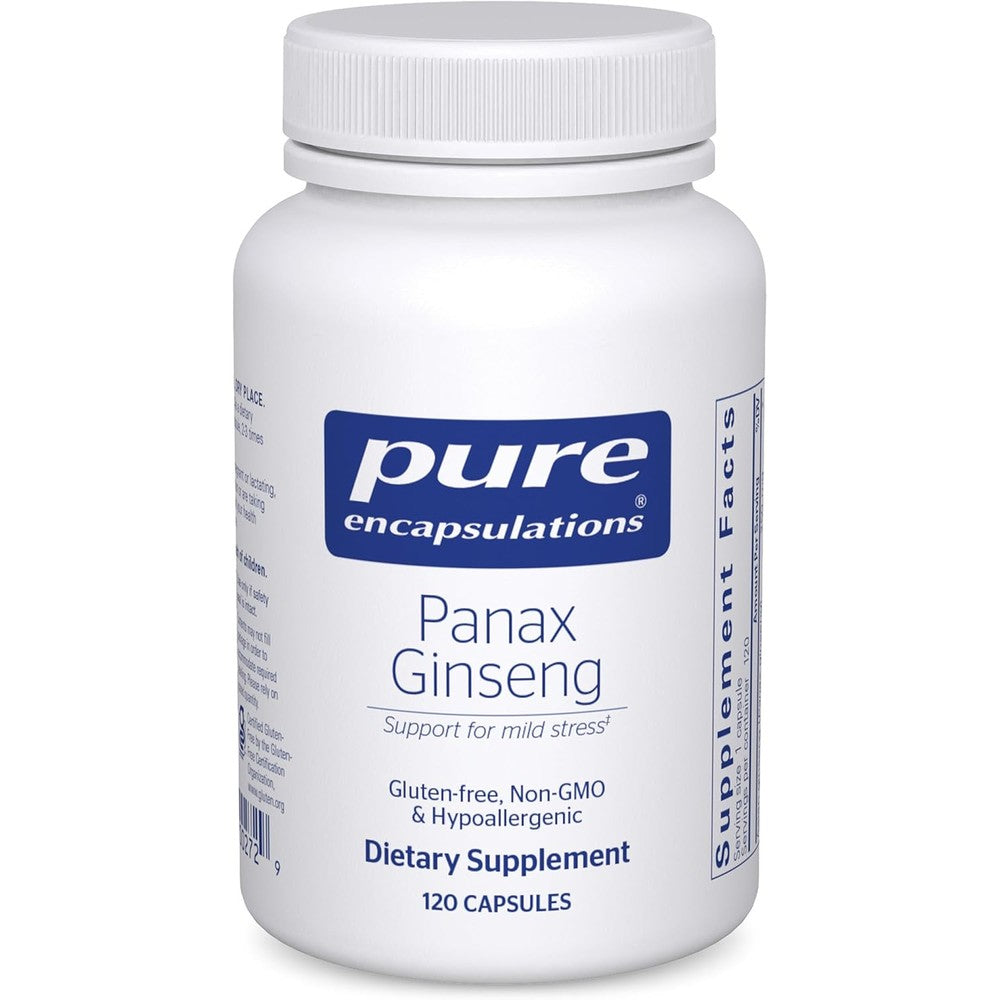 Pure Encapsulations Panax Ginseng supplement bottle front view