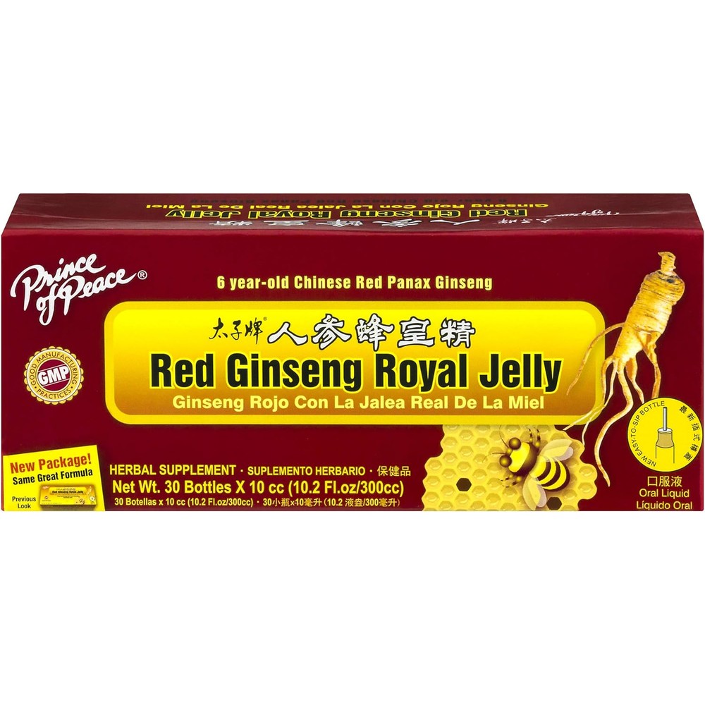 Prince of Peace Red Ginseng Royal Jelly 30 vials front view