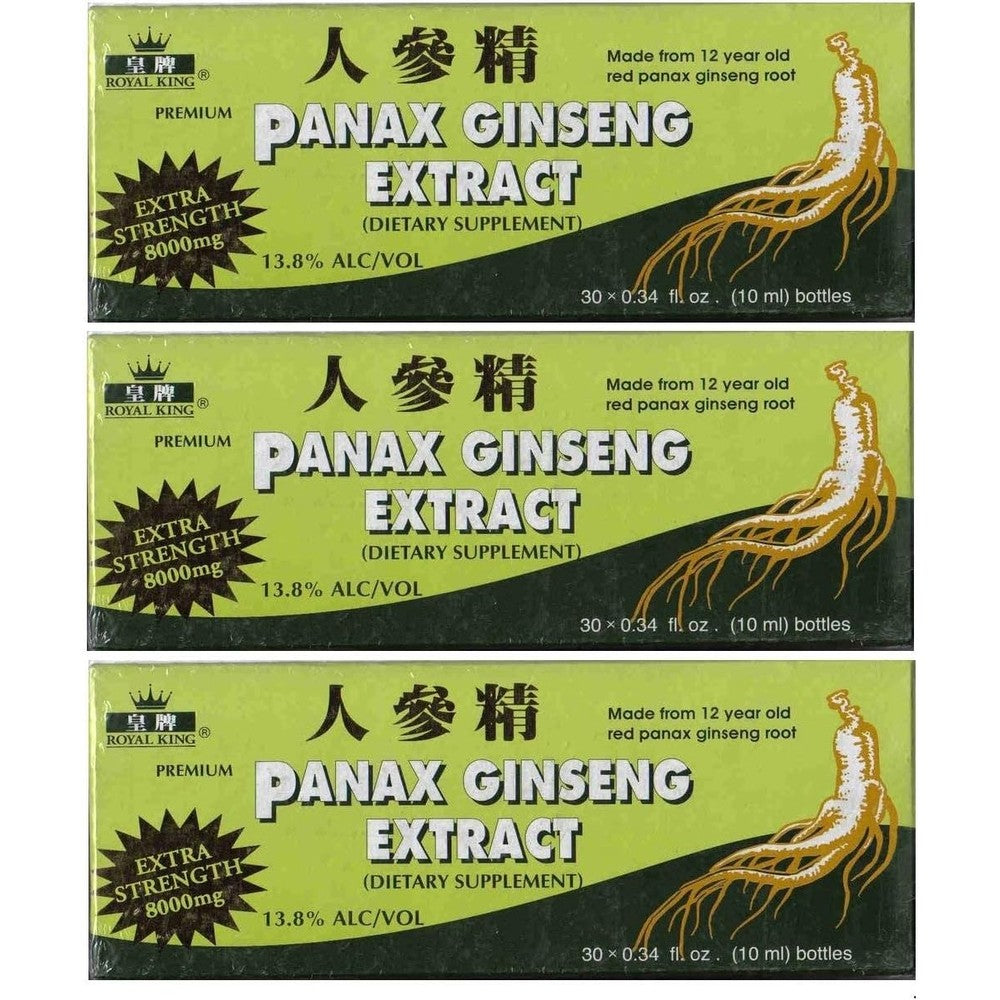 Royal King Panax Ginseng Extract 8000mg vials front view